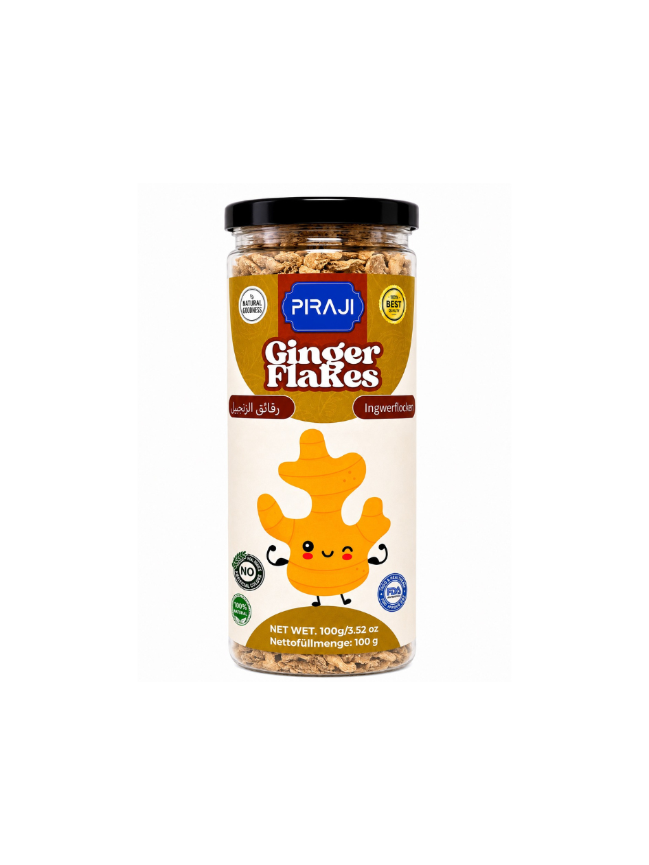Premium Ginger Flakes in Glass Jar